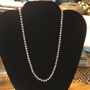 Pink pearls fresh water small hand knotted vintage 16” sterling silver clasp